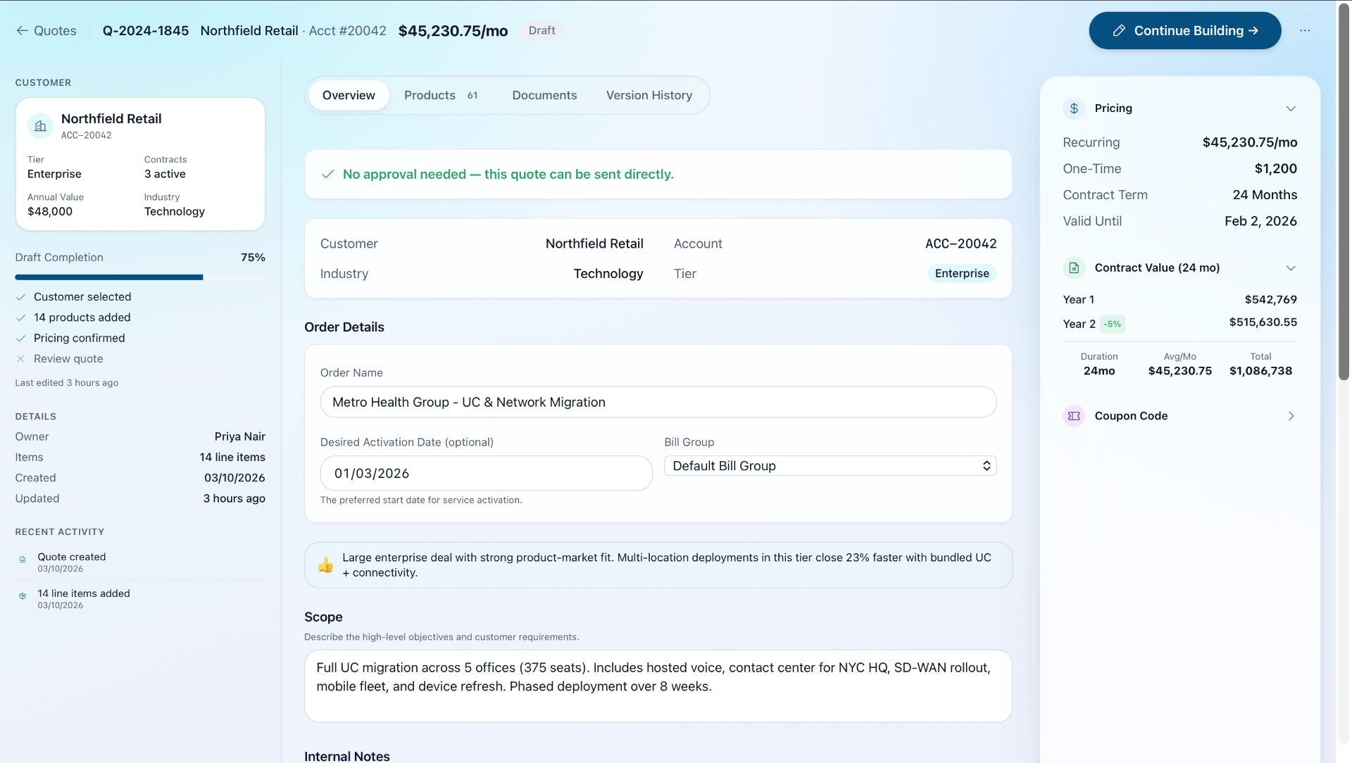 Inline validation on the new form