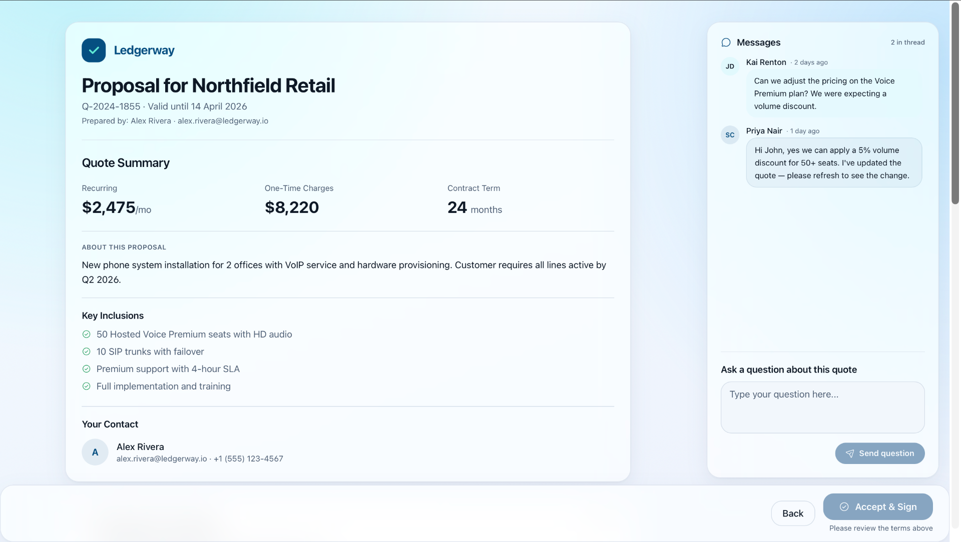 Interactive proposal