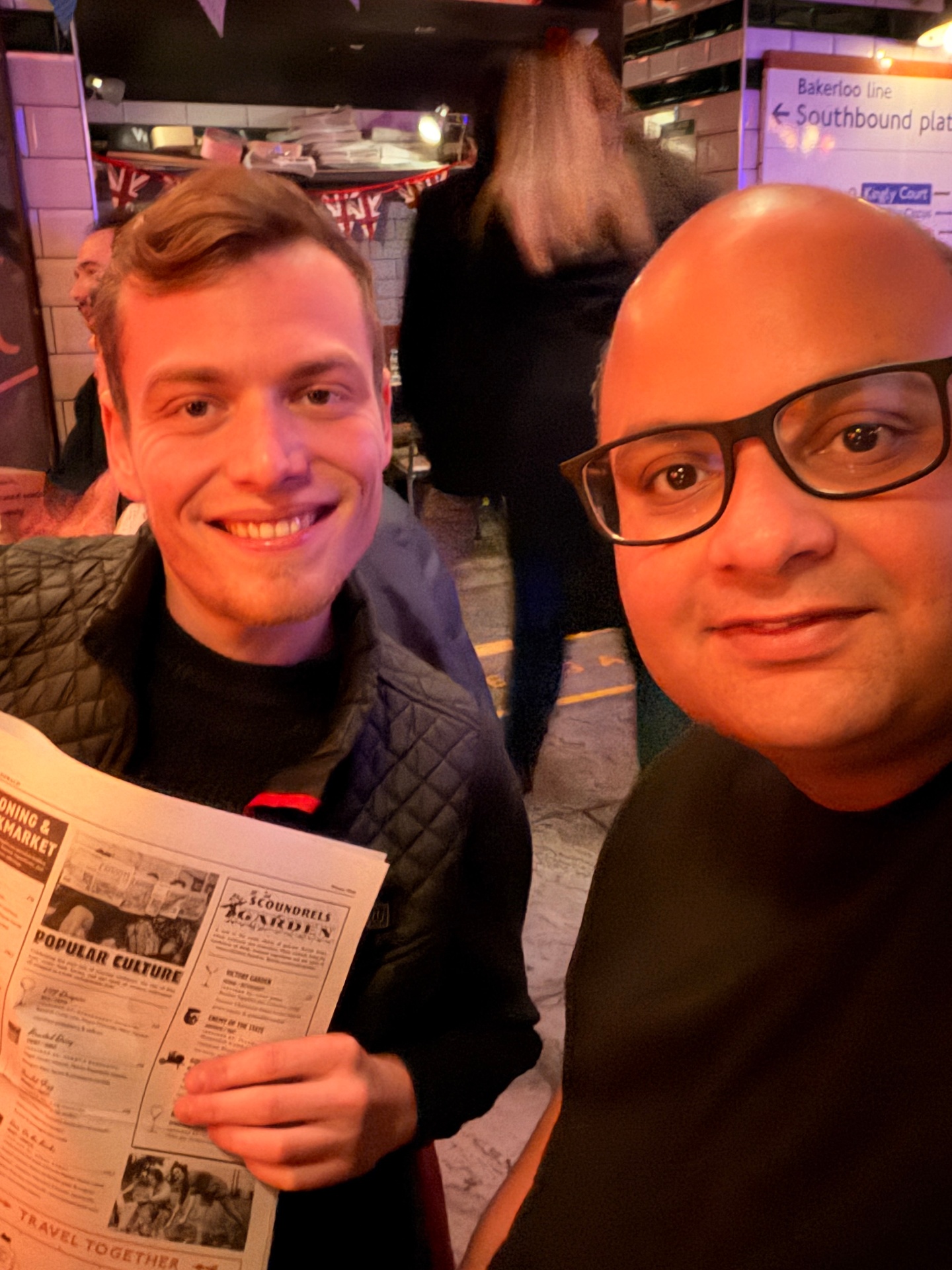 32°N team members at a London pub after a design sprint